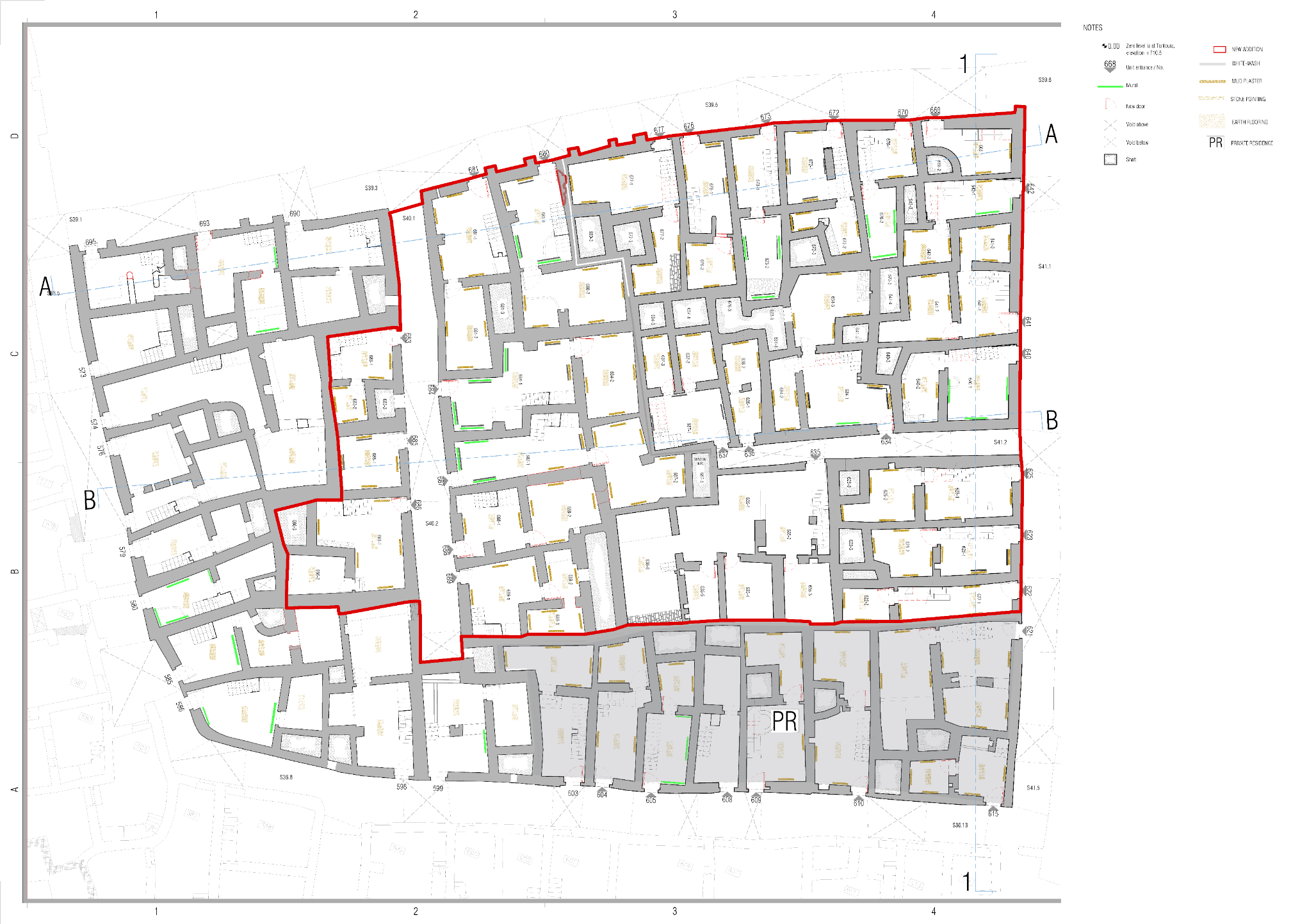 P2: restoration ground-floor plan