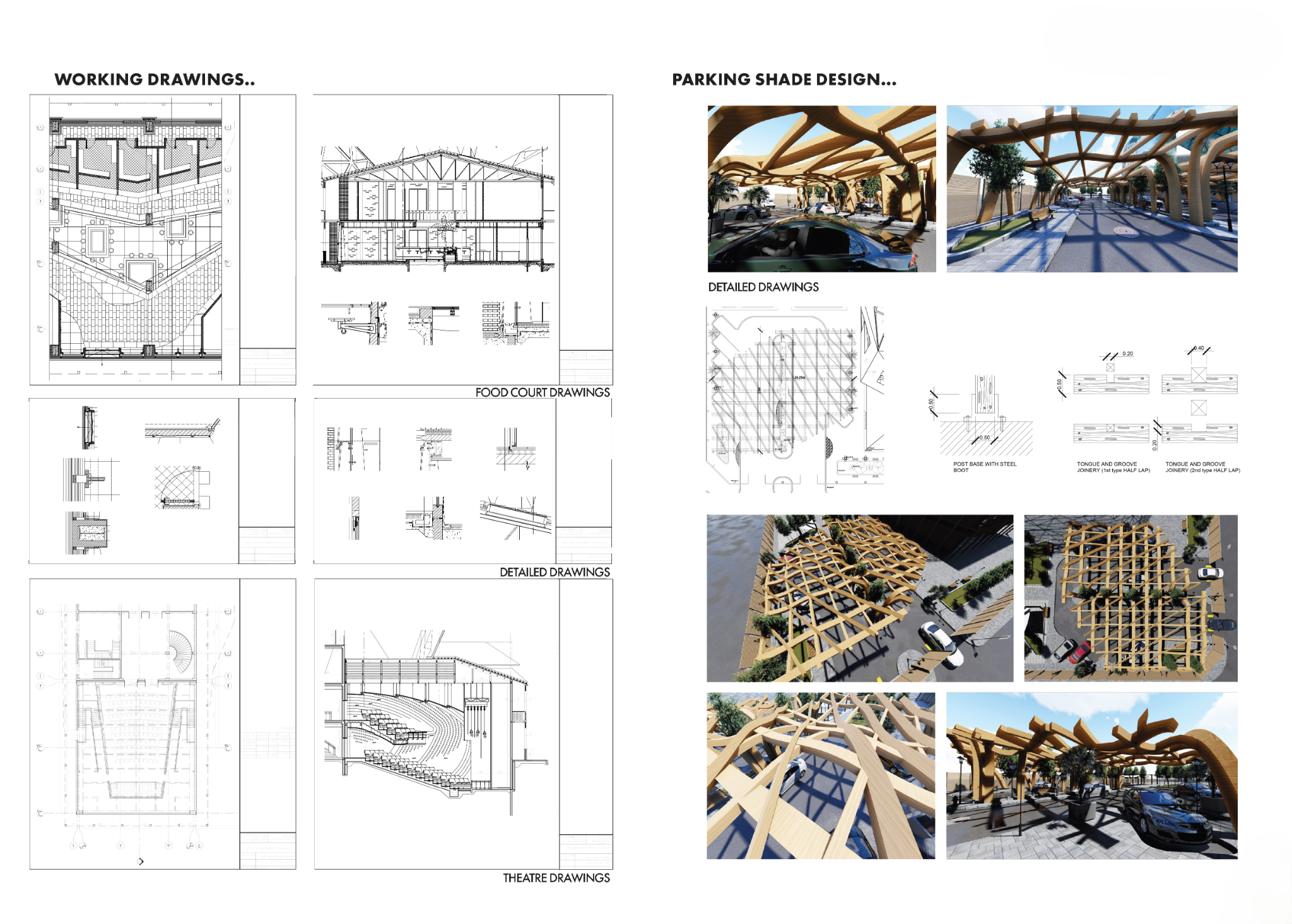 Working drawings and parking shade design